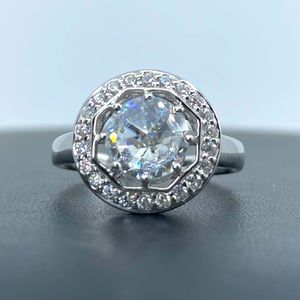NWOT Epiphany Sterling Diamonique CZ Halo Ring